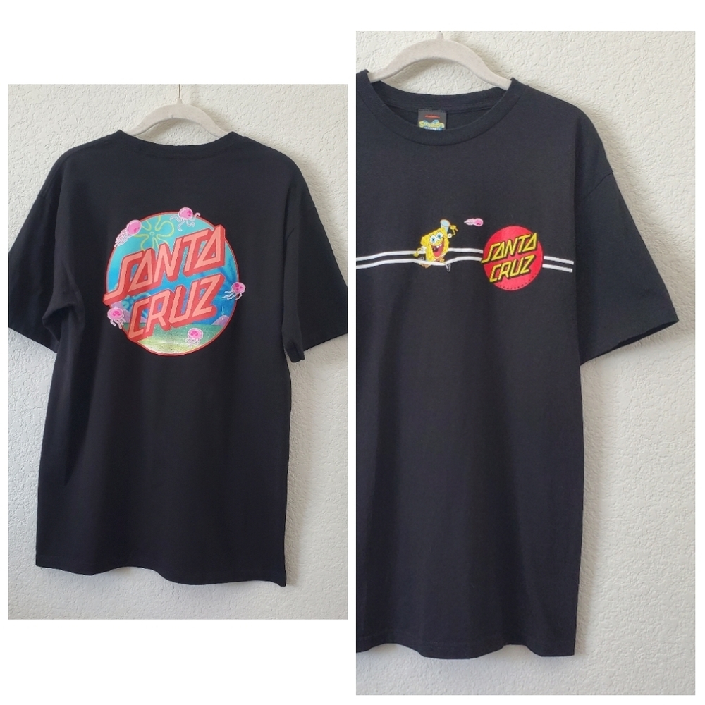 Santa Cruz Skateboards Spongebob Squarepants Men's Black Graphic Tee T-Shirt  M